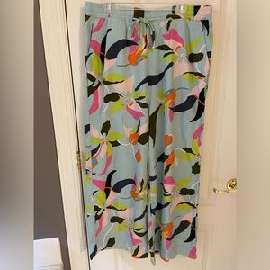 Colorful linen wide leg pants